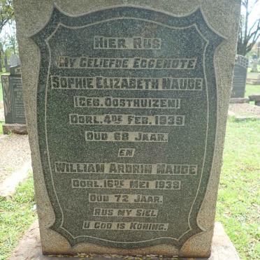NAUDE William Ardrin -1939 &amp; Sophie Elizabeth OOSTHUIZEN -1939