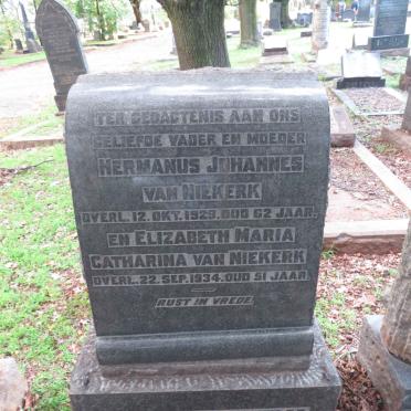 NIEKERK Hermanus Johannes, van -1929 &amp; Elizabeth Maria Catharina -1934