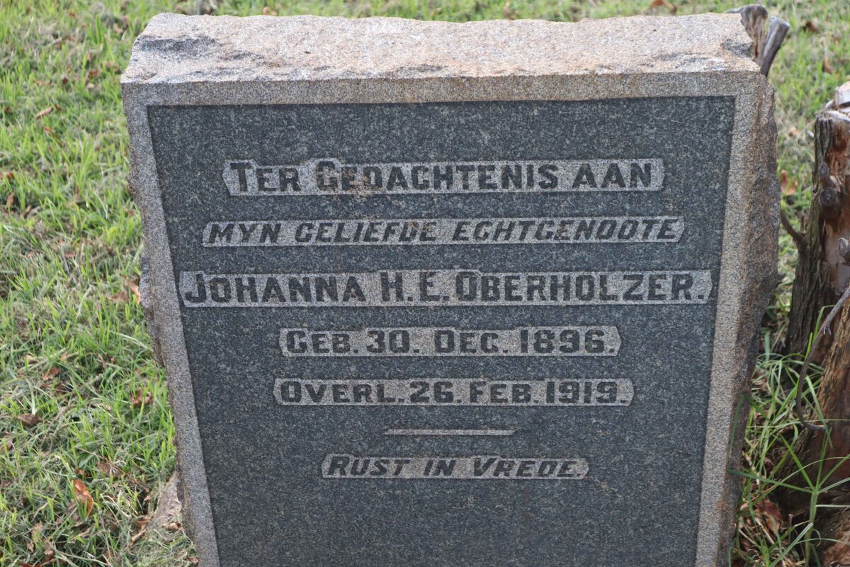 OBERHOLZER Johanna H.E. 1896-1919