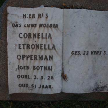 OPPERMAN Cornelia Petronella nee BOTHA -1926
