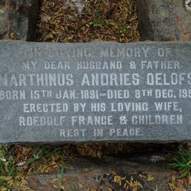 OELOFSE Marthinus Andries 1891-1957