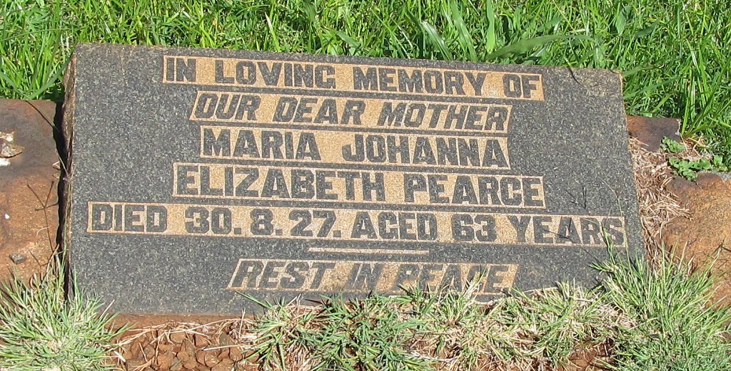 PEARCE Maria Johanna Elizabeth -1927