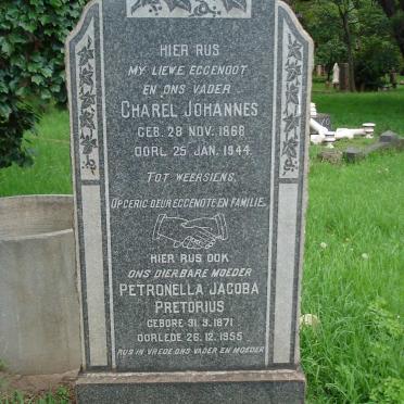 PRETORIUS Charel Johannes 1868-1944 &amp; Petronella Jacoba 1871-1955