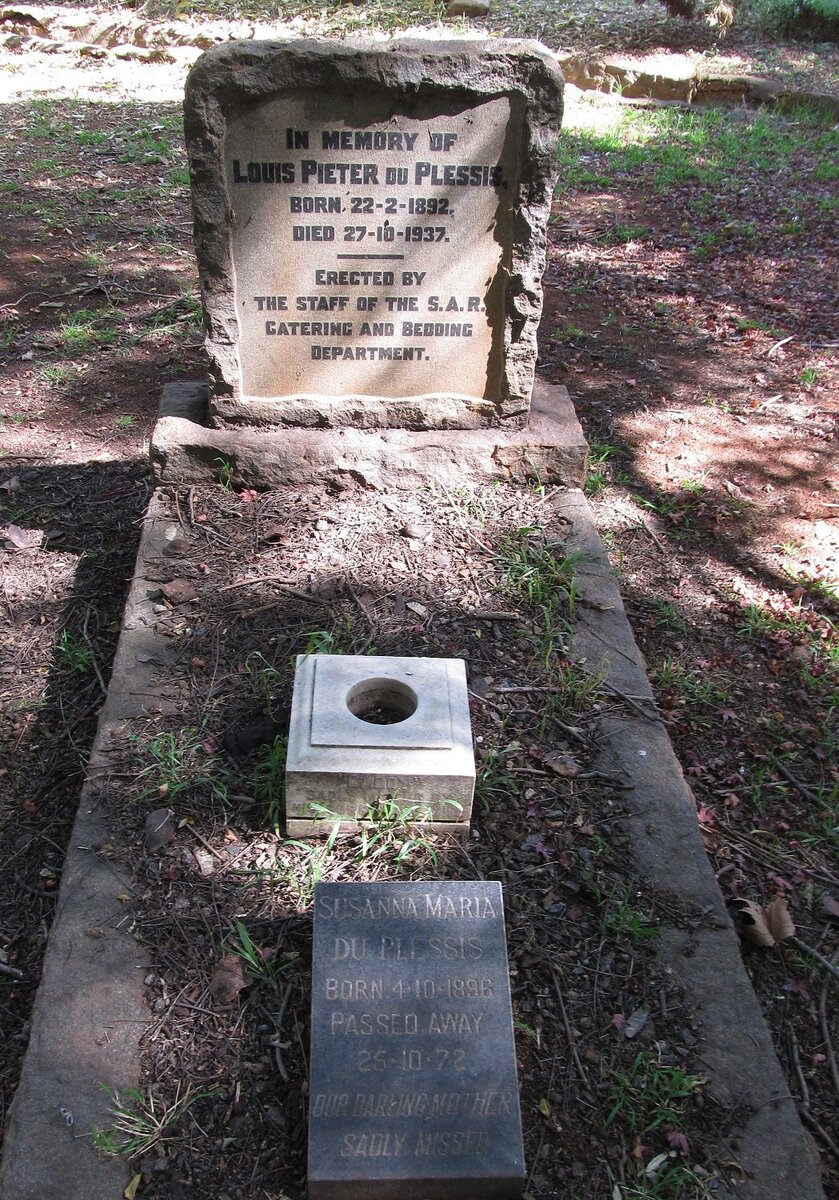 PLESSIS Louis Pieter, du 1892-1937 :: DU PLESSIS Susanna Maria 1896-1972