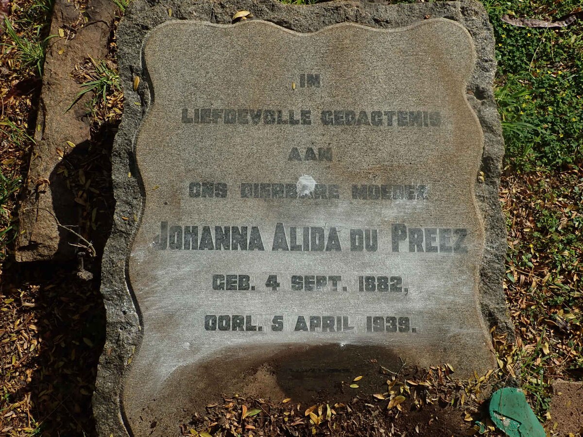 PREEZ Johanna Alida, du 1882-1939