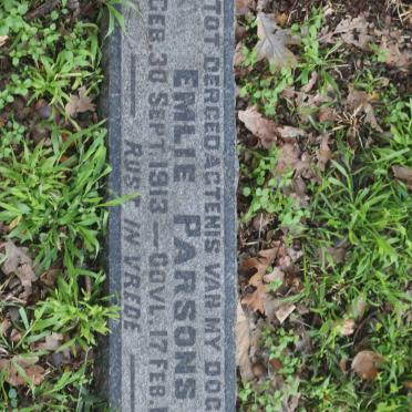 PARSONS Emlie 1913-1930