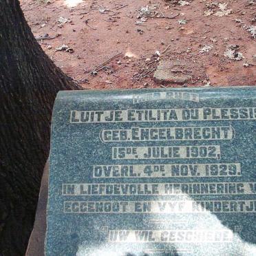 PLESSIS Luitje Etilita, du nee ENGELBRECHT 1902-1929