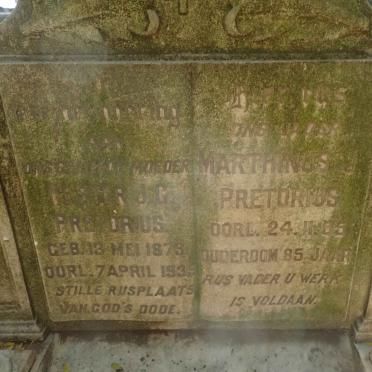 PRETORIUS Marthinus J. -1955 &amp; Hester J.C. 1873-1939