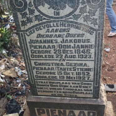 PIENAAR Johannes Jacobus 1846-1923 &amp; Christina Gezina 1852-1927