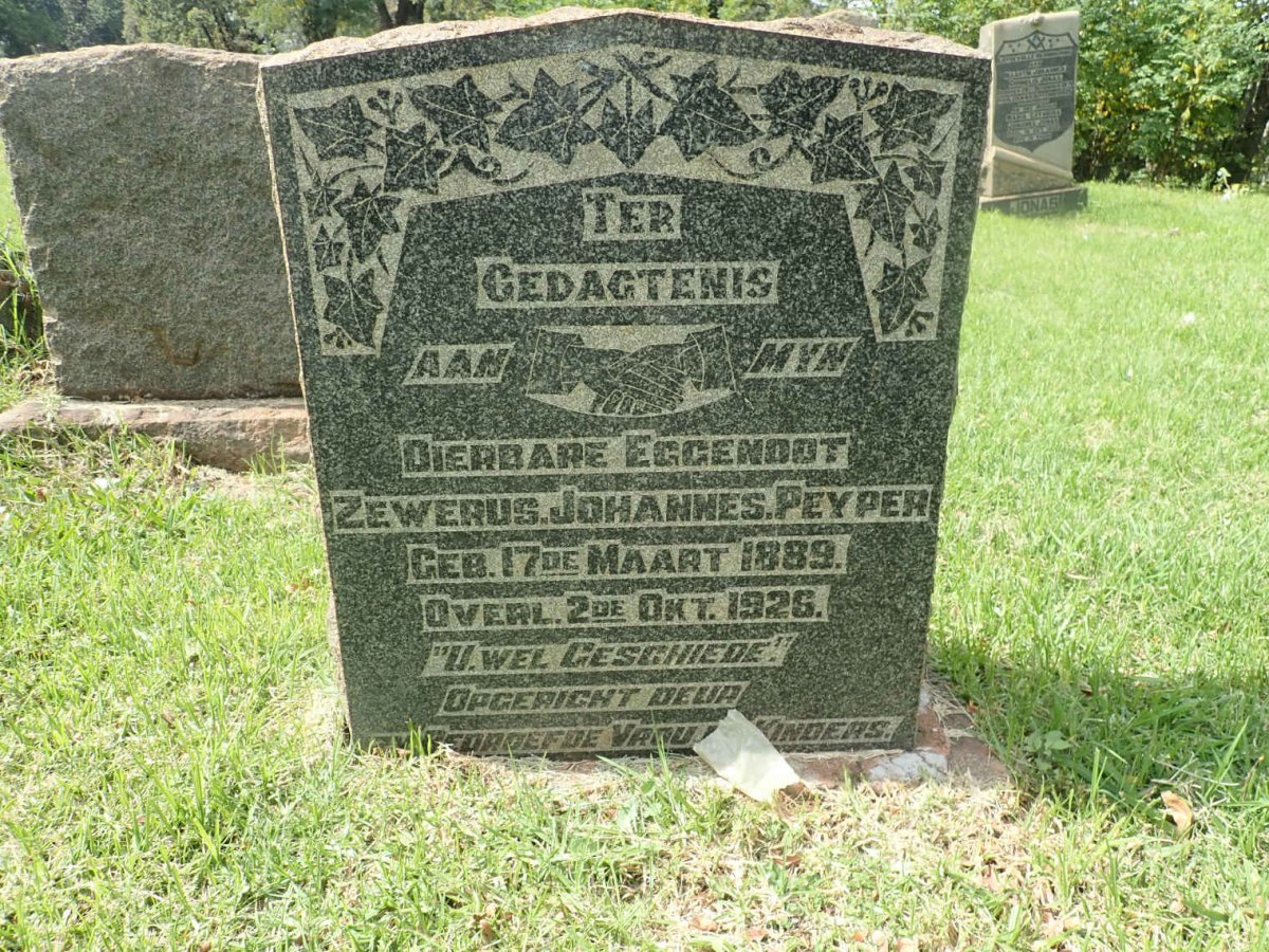 PEYPER Zewerus Johannes 1889-1926