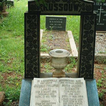 RUSSOUW Jacobus Phillipus 1910-1939 :: RUSSOUW Maria Jacoba Elizabeth nee PIENAAR 1887-1954