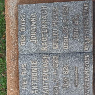 RAUTENBACH Anthonie -1923 &amp; Johanna DU PREEZ -1921