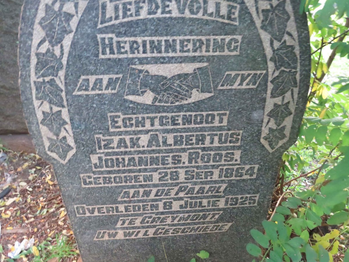 ROOS Izak Albertus Johannes 1864-1925