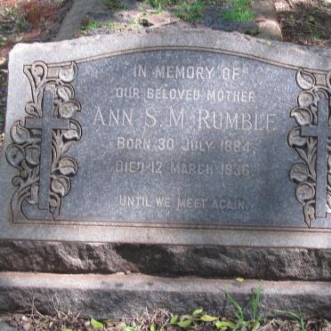 RUMBLE Ann S.M. 1884-1936