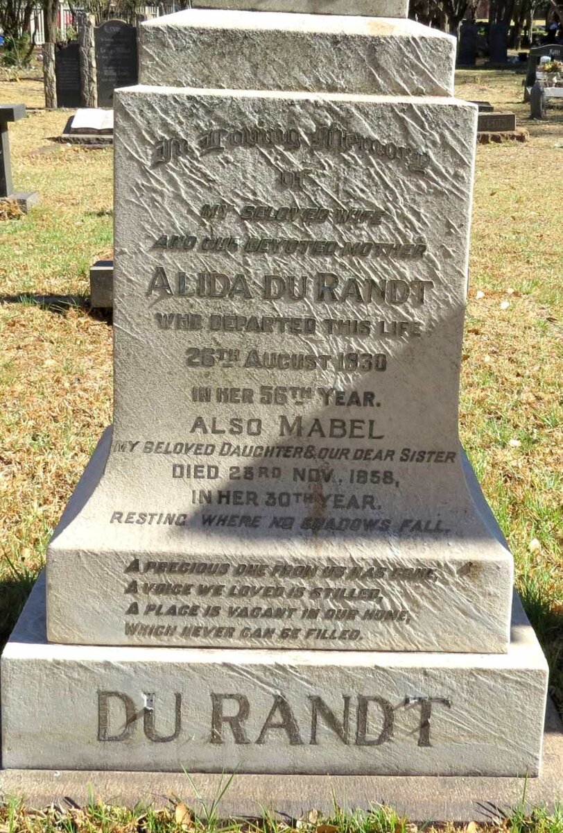 RANDT Alida, du -1930 :: DU RANDT Mabel -1938