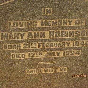 ROBINSON Mary Ann 1840-1924