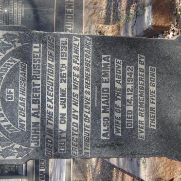 RUSSELL John Albert 1930 &amp; Maud Emma 1942