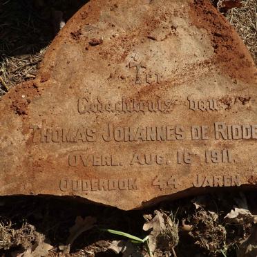 RIDDER Thomas Johannes, de -1911 &amp; Johanna Jacoba -1911