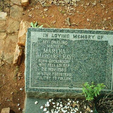 RAY Martha Margaret nee DOCKENDORF -1965