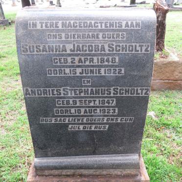 SCHOLTZ Andries Stephanus 1847-1923 &amp; Susanna Jacoba 1848-1922