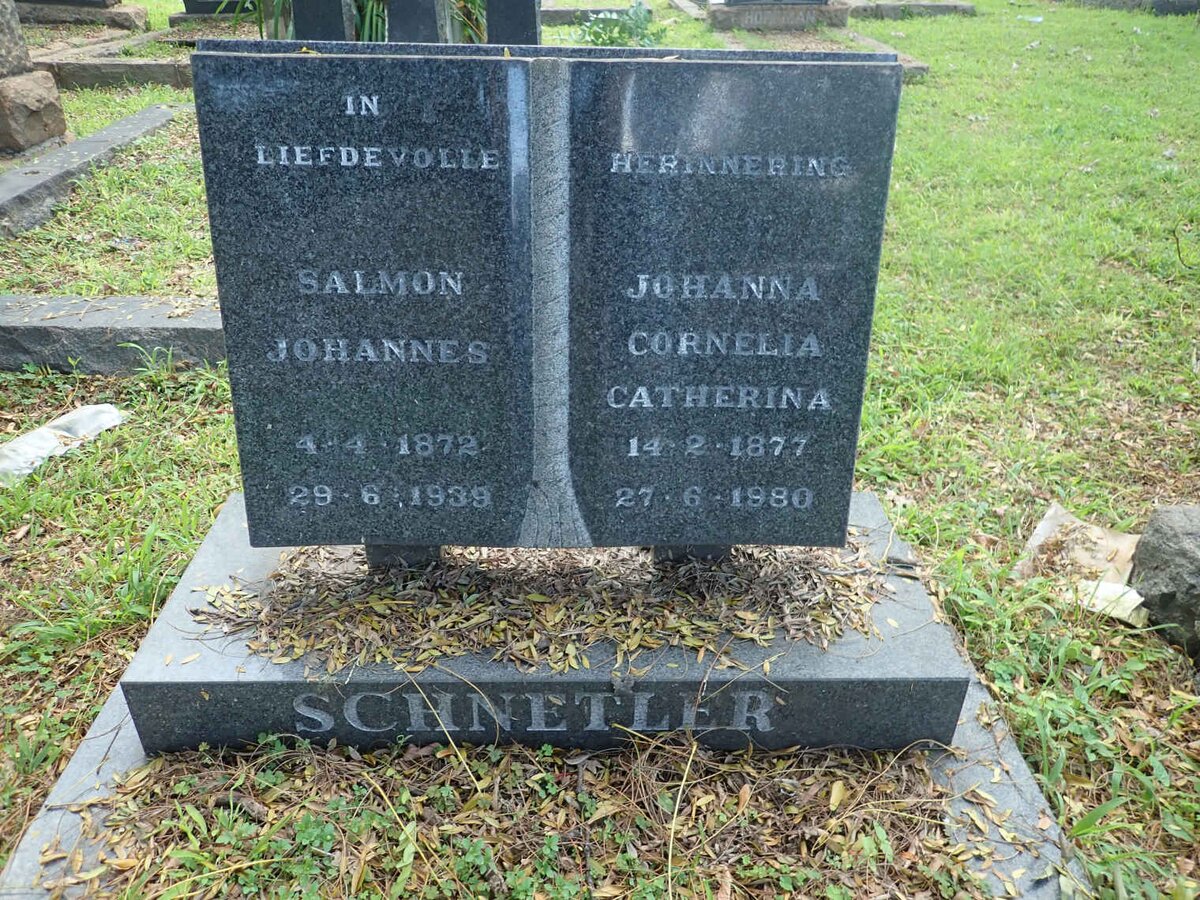 SCHNETLER Salmon Johannes 1872-1939 &amp; Johanna Cornelia Catherina 1877-1980