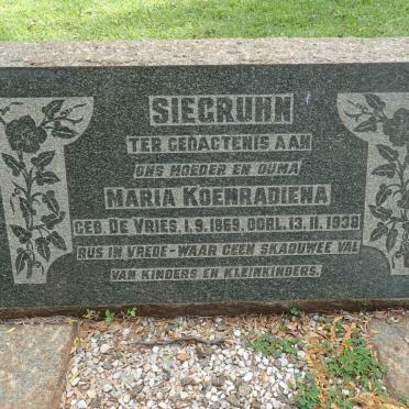 SIEGRUHN Maria Koenradiena 1869-1938
