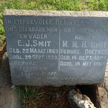 SMIT E.J. 1863-1939 &amp; M.M.H. COETSEE 1884-1964