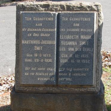 SMIT Marthinus Jacobus 1873-38 &amp; Elisabeth Maria Susanna VAN DEN BERG 1875-1952