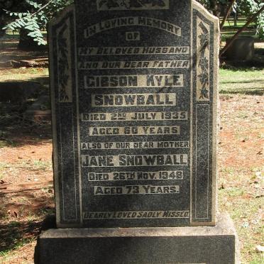 SNOWBALL Gibson Kyle -1935 &amp; Jane -1948