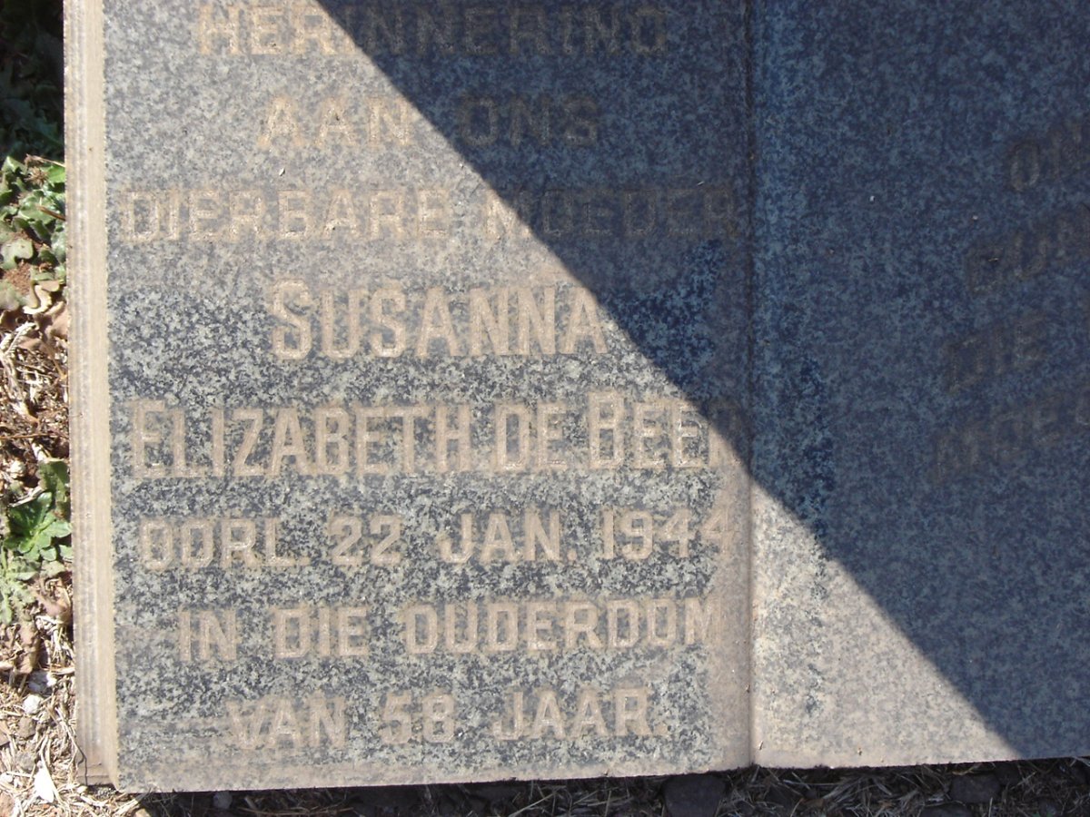 BEER Susanna Elizabeth, de -1944