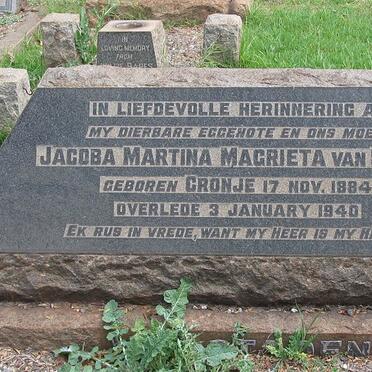STADEN Jacoba Martina Magrieta, van nee CRONJE 1884-1940