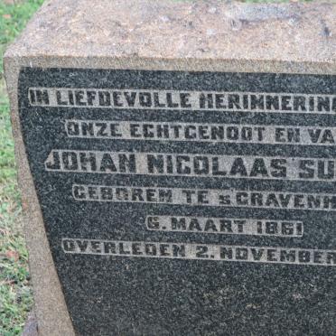 SUSAN Johan Nicolaas 1861-1930