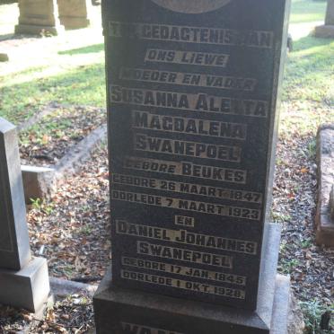 SWANEPOEL Daniel Johannes 1845-1928 &amp; Susanna Aletta Magdalena BEUKES 1847-1923