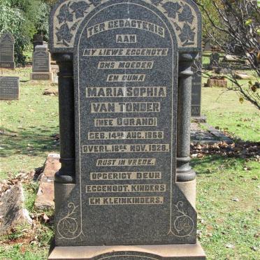 TONDER Maria Sophia, van nee DURAND 1868-1928