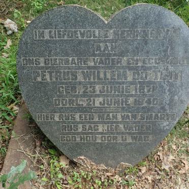 TOIT Petrus Willem, du 1871-1940