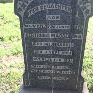 THERON Gertruida Magdelena nee MIJNHARDT 1890-1921