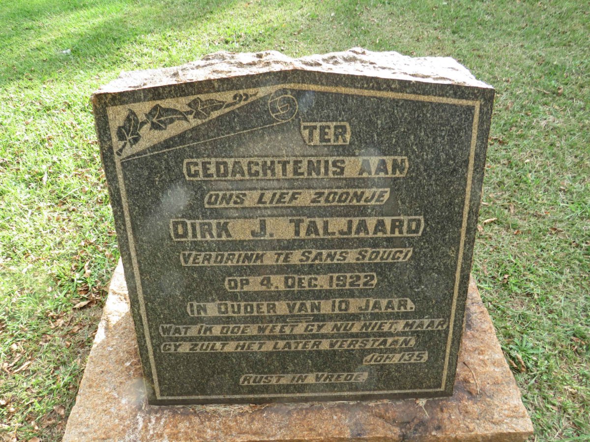 TALJAARD Dirk J. -1922