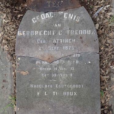 TREDOUX Gerbrecht C. nee HATTINGH 1875-1916