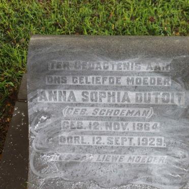 TOIT Anna Sophia, du nee SCHOEMAN 1864-1929