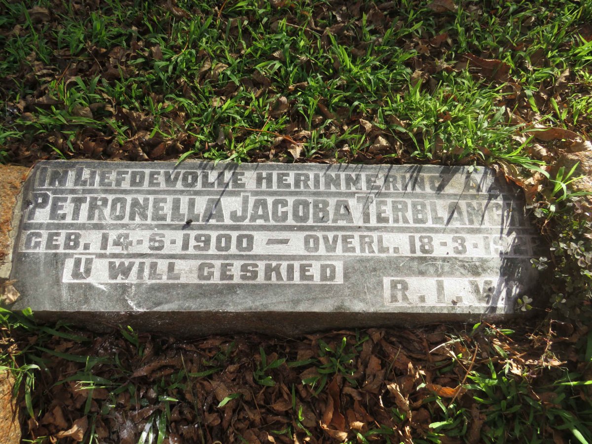 TERBLANCHE Petronella Jacoba 1900-1922