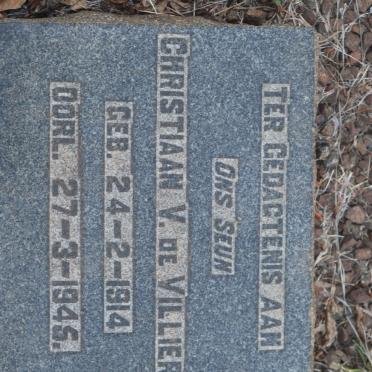 VILLIERS Christiaan V., de 1914-1945