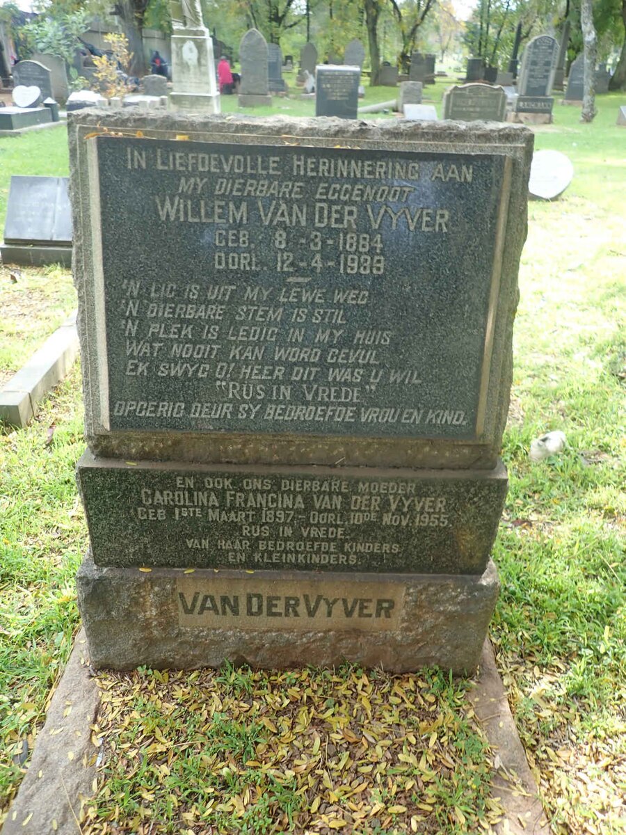 VYVER Willem, van der 1884-1939 &amp; Carolina Francina 1897-1955