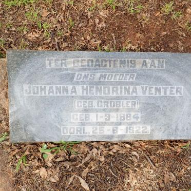 VENTER Johanna Hendrina nee GROBLER 1884-1922