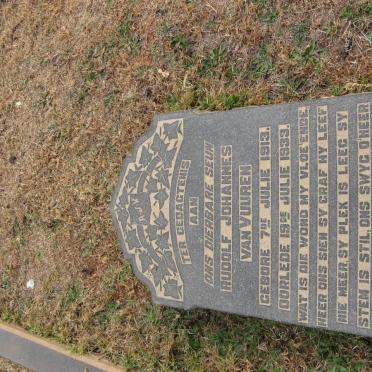 VUUREN Rudolf Johannes, van 1913-1933