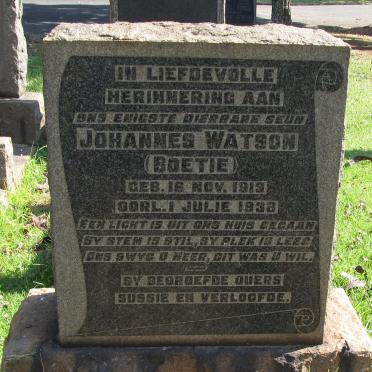 WATSON Johannes 1913-1938