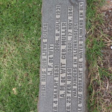 WIT J.F., de 1855-1931 &amp; A.M. MULLER 1858-1941