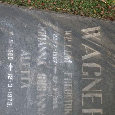 WAGNER Willem Frederik 1867-1923 &amp; Johanna Susanna Aletta 1880-1973