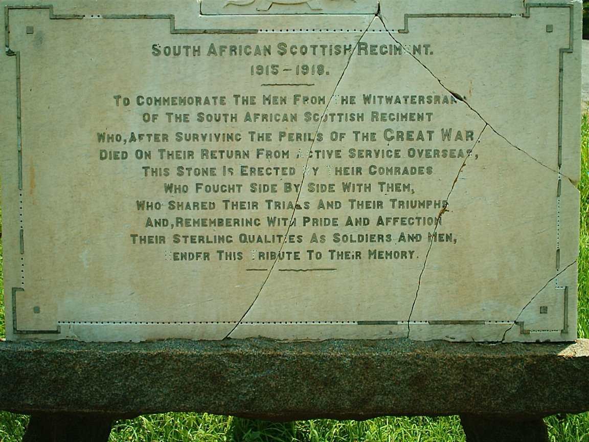 07. Memorial - South African Scottish Regiment 1915-1918