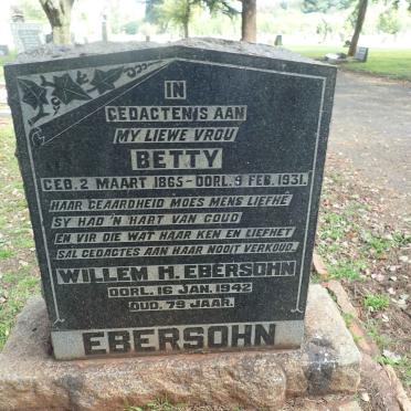 EBERSOHN Willem H. -1942 &amp; Betty 1865-1931