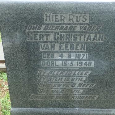 EEDEN Gert Christiaan, van 1871-1940